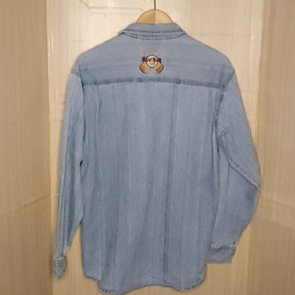 Hardrock Cafe Chicago Vintage Denim Button Down Shirt Small - Picture 2 of 7